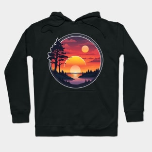 Tranquil twilight descent. Hoodie